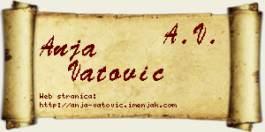 Anja Vatović vizit kartica